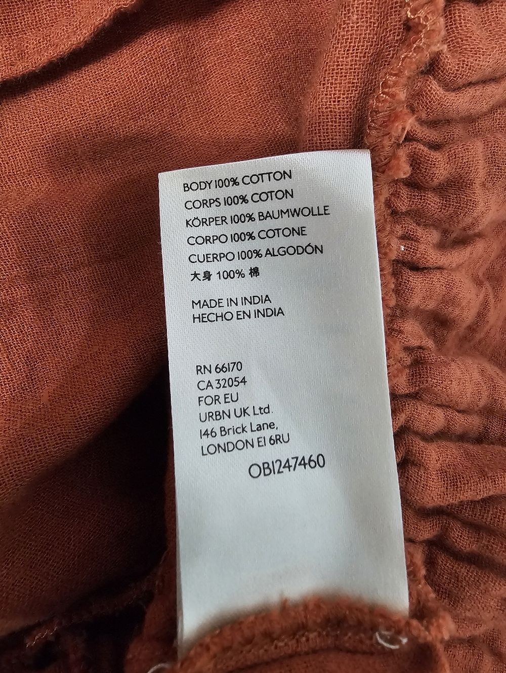 Free People Rust Orange Ruffle Crop Jacket Top XS Boho Cottagecore Cotton Gauze - Picture 8 of 8